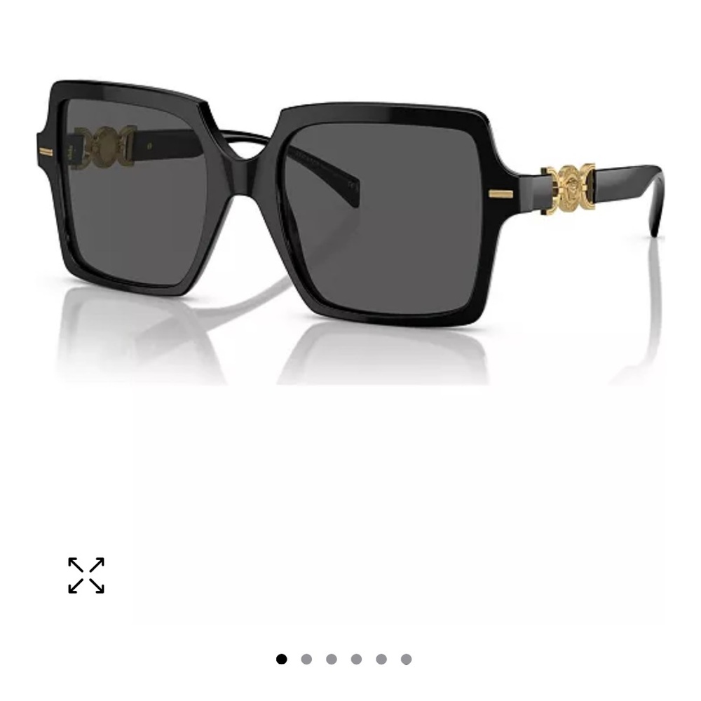 NWT Versace Black and Gold Oversized Sunglasses - Picture 7 of 8